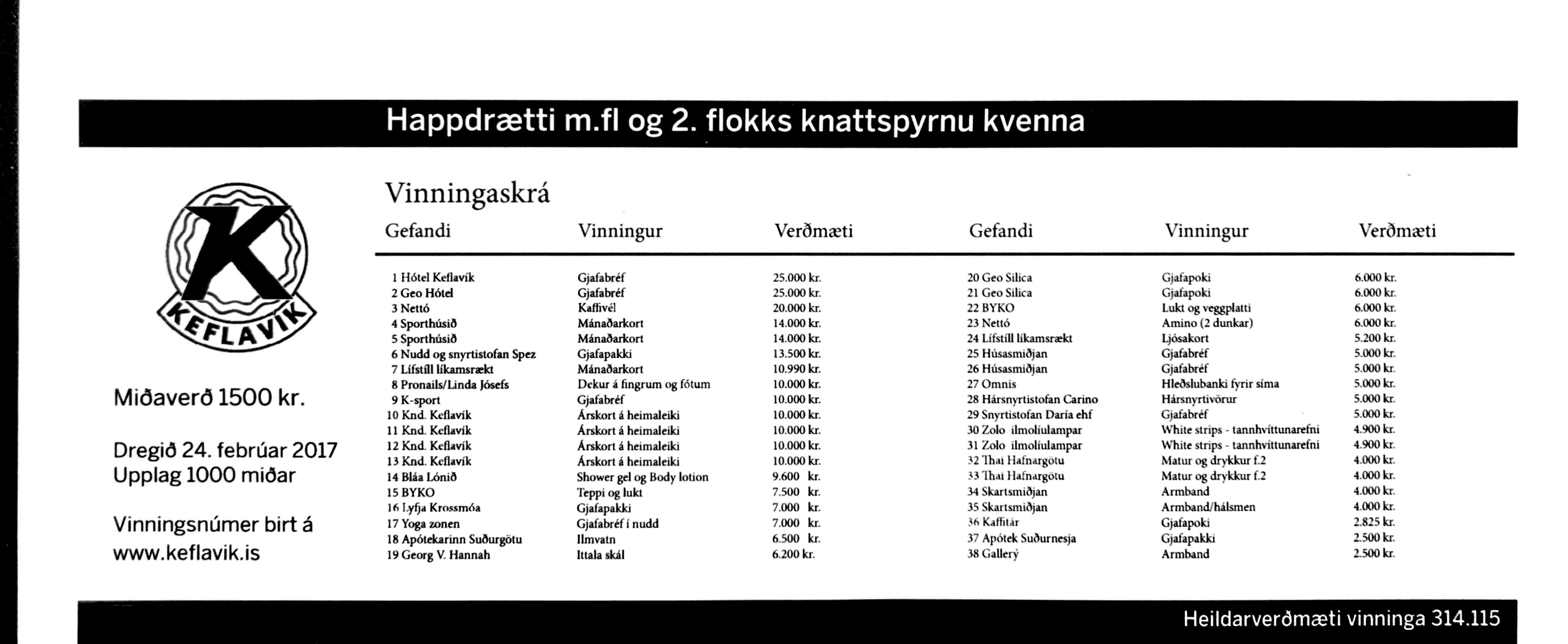 Útdráttur frestast.