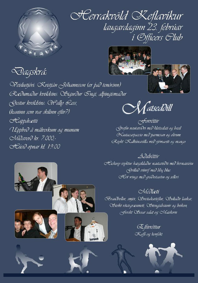 Herrakvöld Knattspyrnudeildar er 23. febrúar