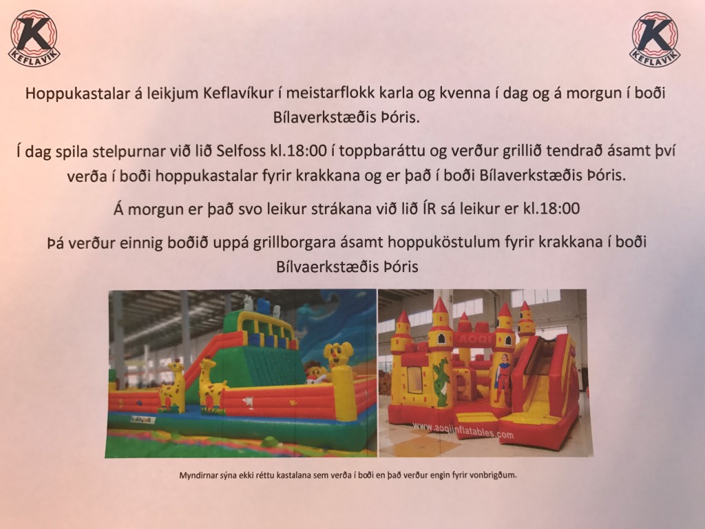 Hoppukastalar í boði Bílaverkstæðis Þóris á leikjum Keflavíkur