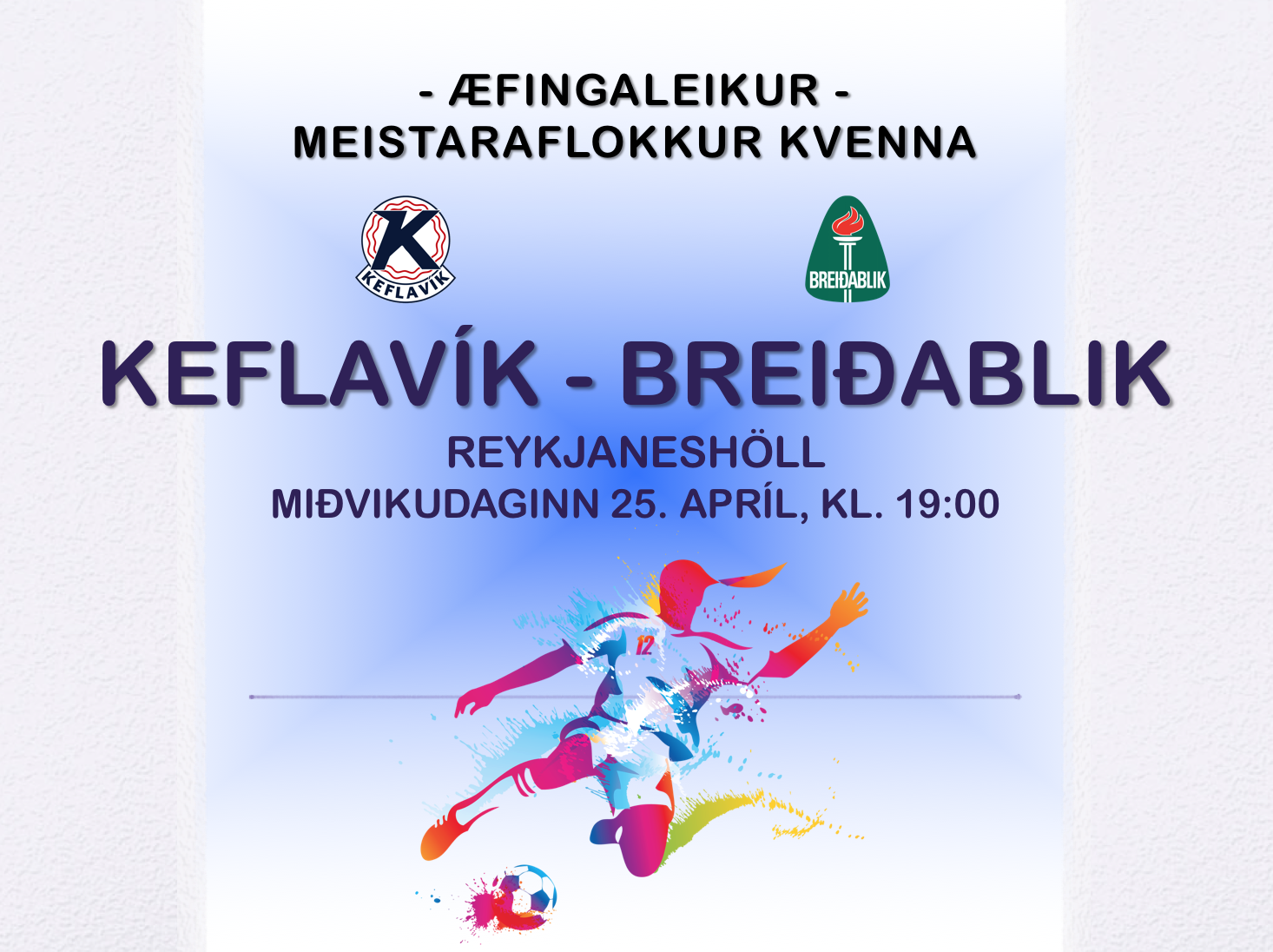 Æfingaleikur hjá stelpunum á miðvikudag