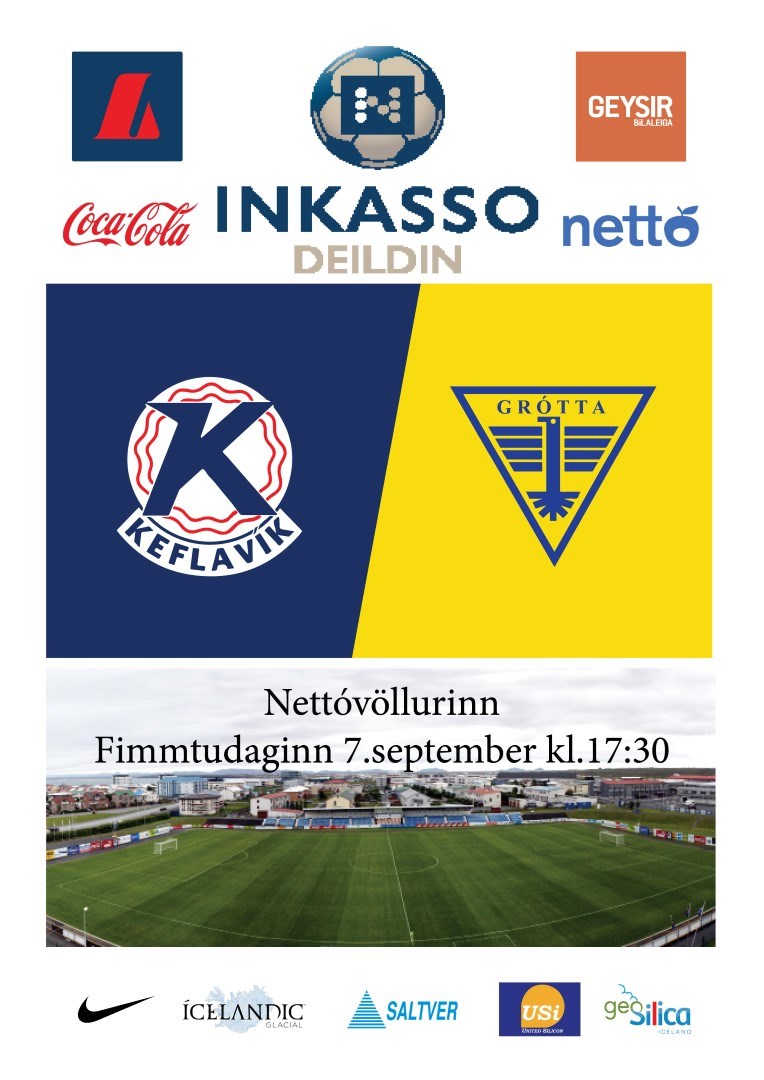 Keflavík-Grótta fimmtudaginn kl.17:30 mfl karla